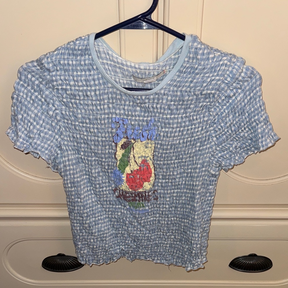 Kimchi Blue Light Blue Smocked Top